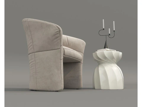 Set tavolino e poltrona moderni 80 Modello 3D