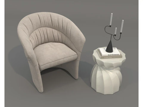 Set tavolino e poltrona moderni 80 Modello 3D