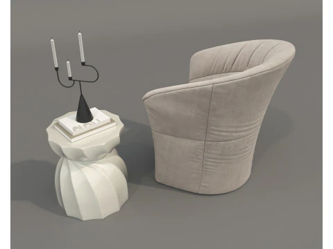 Set tavolino e poltrona moderni 80 Modello 3D