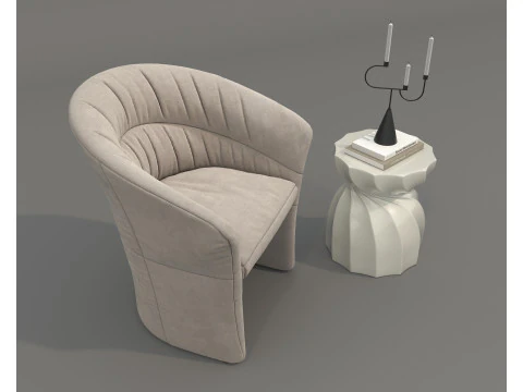 Set tavolino e poltrona moderni 80 Modello 3D