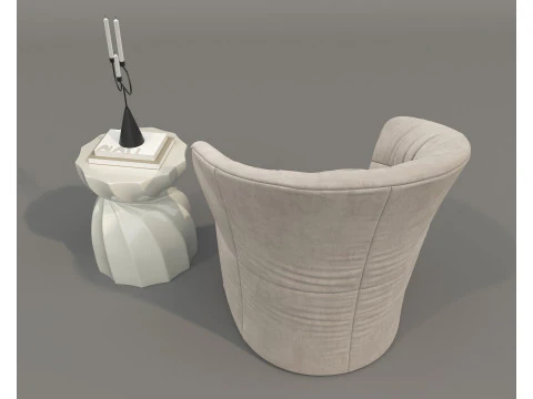 Set tavolino e poltrona moderni 80 Modello 3D