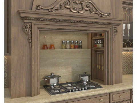 Classic European Style Kitchen Cabinet 27 3D Model