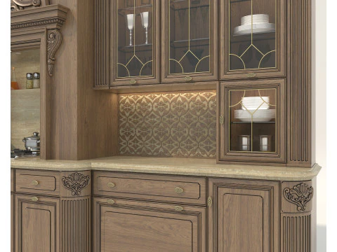 Classic European Style Kitchen Cabinet 27 3D Model