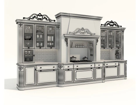 Classic European Style Kitchen Cabinet 27 3D Model