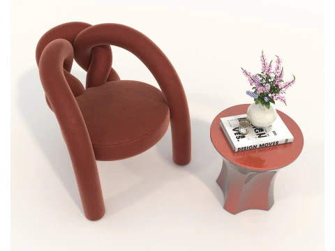 Set tavolino e poltrona moderni 81 Modello 3D