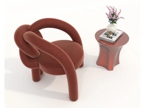 Set tavolino e poltrona moderni 81 Modello 3D