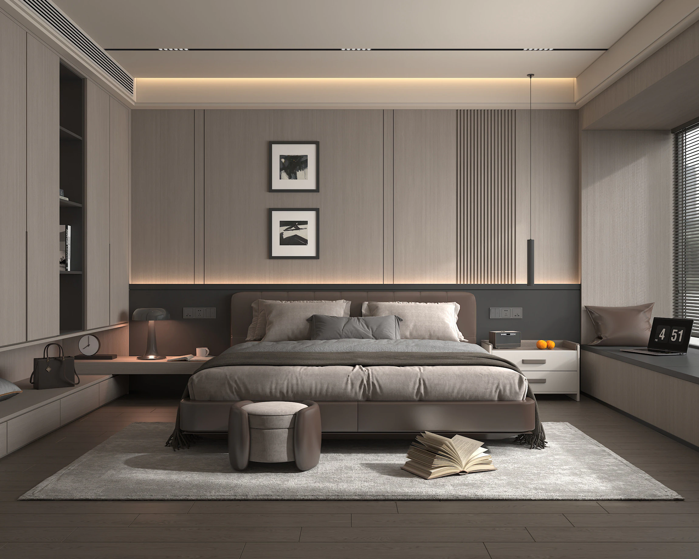 Modern Bedroom Scene 52 3D Model .c4d .max .obj .3ds .fbx .stl .blend 