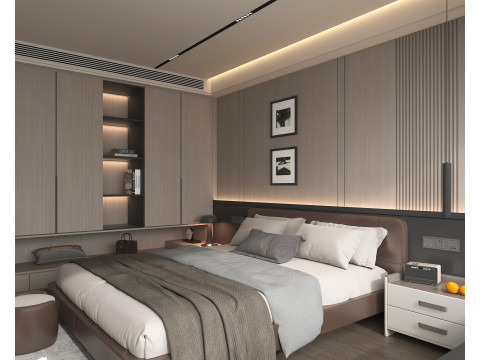 Modern Bedroom Scene 52 3D Model