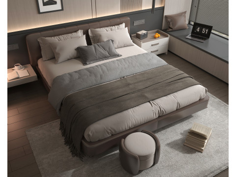 Modern Bedroom Scene 52 3D Model