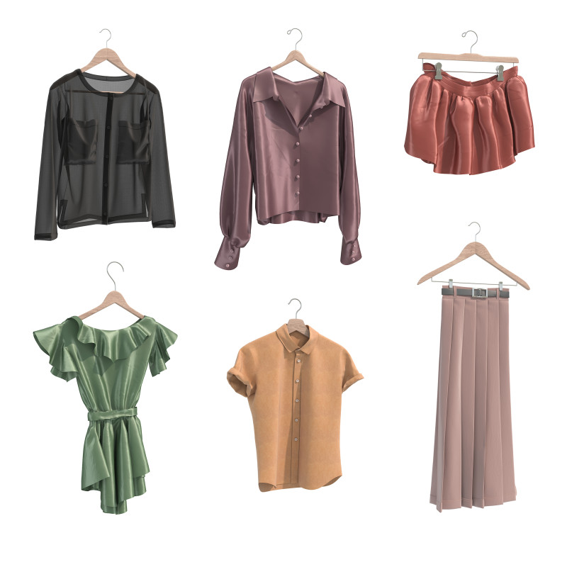 Askıda Bayan Giyim 23 3D Model .c4d .max .obj .3ds .fbx .stl .blend