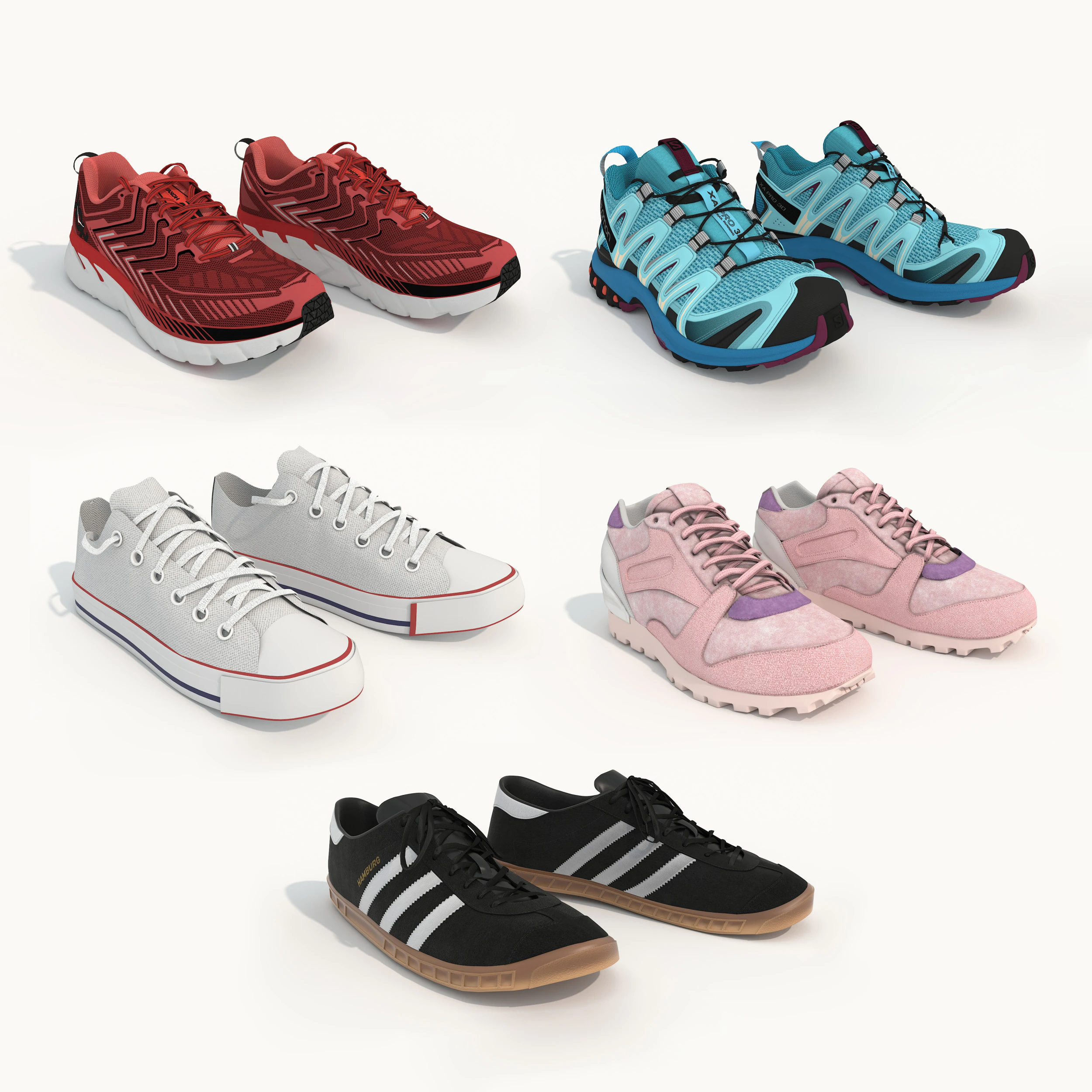 Shoes Collection 27 3D Model .c4d .max .obj .3ds .fbx .stl .blend 