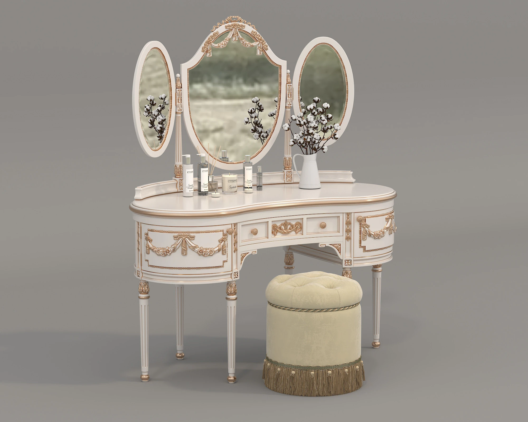 Toeletta classica in stile europeo 33 Modello 3D .c4d .max .obj .3ds .fbx .stl .blend