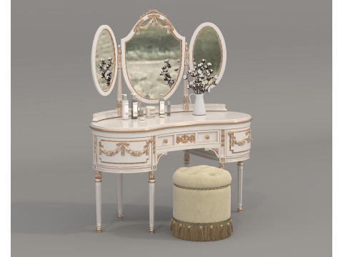 Classic European Style Dressing Table 33 3D Model