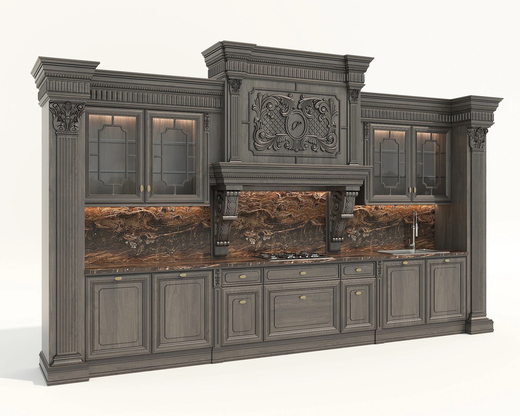 Mobile da cucina classico in stile europeo 28 Modello 3D .c4d .max .obj .3ds .fbx .stl .blend