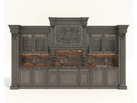 Mobile da cucina classico in stile europeo 28 Modello 3D
