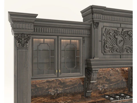 Mobile da cucina classico in stile europeo 28 Modello 3D