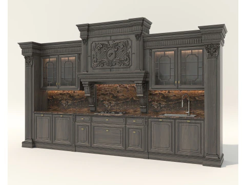 Mobile da cucina classico in stile europeo 28 Modello 3D