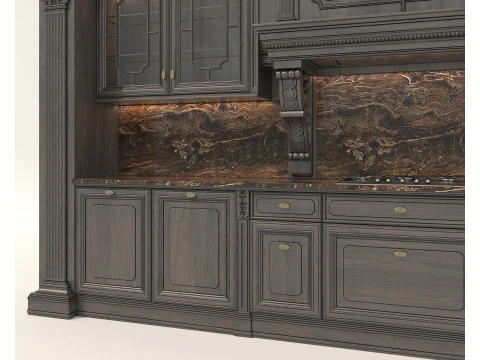 Mobile da cucina classico in stile europeo 28 Modello 3D