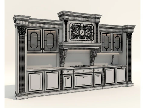 Mobile da cucina classico in stile europeo 28 Modello 3D