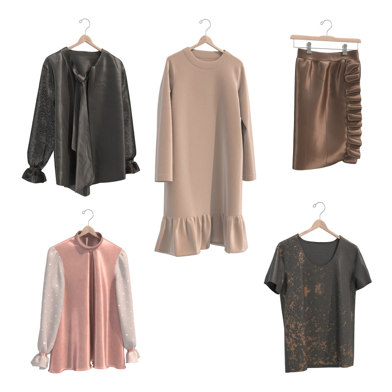 Clothing on Hanger 17 3D Model .c4d .max .obj .3ds .fbx .stl .blend 