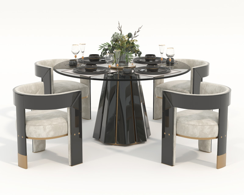 Tavolo e Sedie da Pranzo Moderni 43 Modello 3D .c4d .max .obj .3ds .fbx .stl .blend