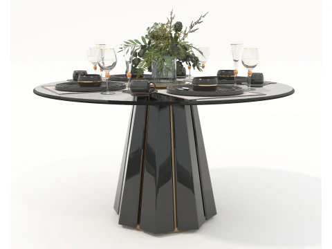 Modern Dining Table and Chairs 43 3D Model
