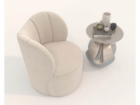 Set tavolino e poltrona moderni 83 Modello 3D