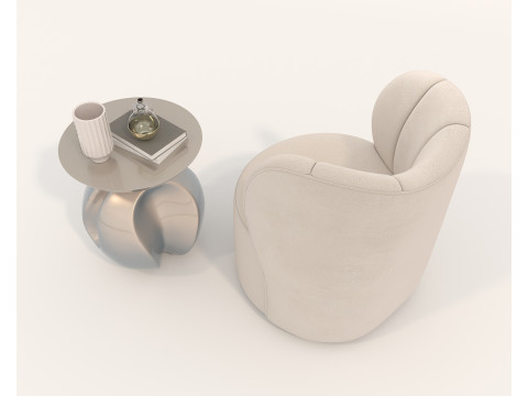 Ensemble table basse et fauteuil moderne 83 Modèle 3D