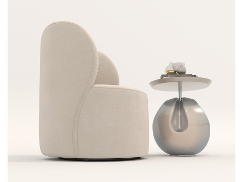 Ensemble table basse et fauteuil moderne 83 Modèle 3D