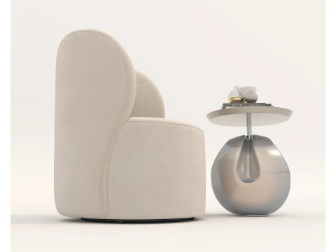Set tavolino e poltrona moderni 83 Modello 3D