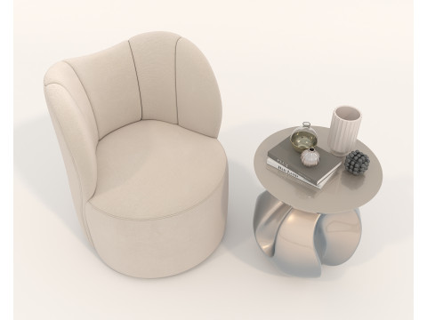 Ensemble table basse et fauteuil moderne 83 Modèle 3D