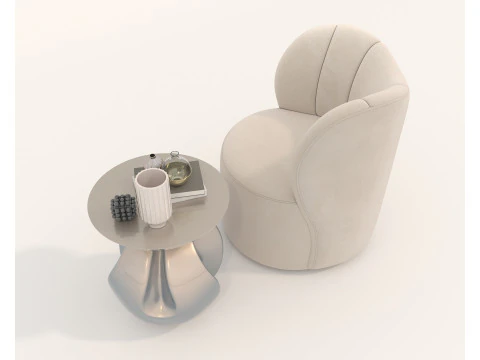 Set tavolino e poltrona moderni 83 Modello 3D