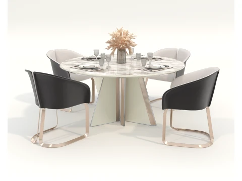 Sofistike Modern Yemek Takımı 3D Model