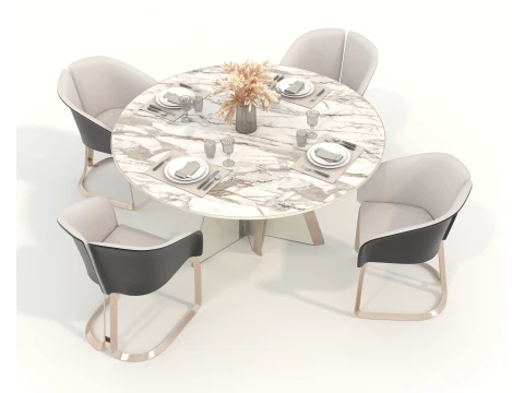 Sophisticated Modern Dining set 3D Model
