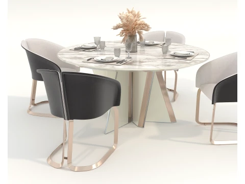 Sophisticated Modern Dining set 3D Model