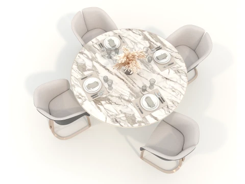 Sophisticated Modern Dining set 3D Model