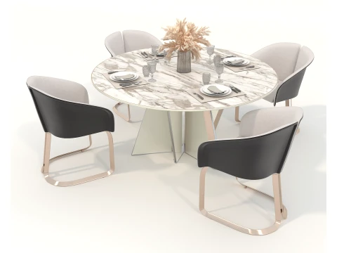 Sophisticated Modern Dining set 3D Model