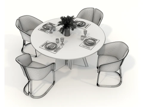 Sophisticated Modern Dining set 3D Model