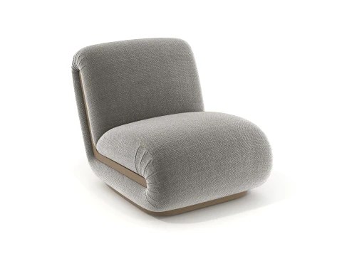 Contemporary Accent Chair and Round Side Table Set 3D Model