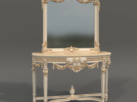 Classic European Style Console Table 23 3D Model
