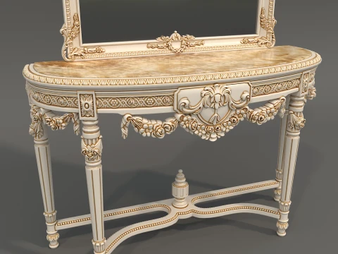 Classic European Style Console Table 23 3D Model