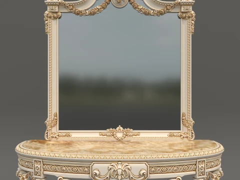 Classic European Style Console Table 23 3D Model