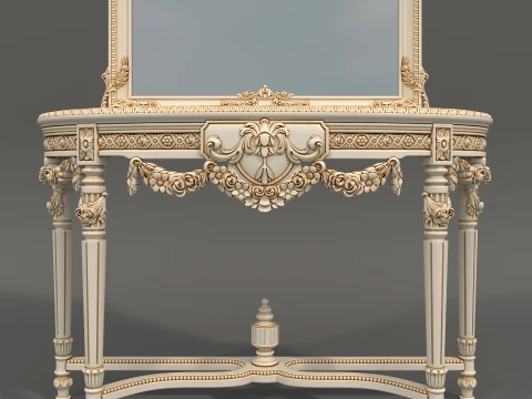 Classic European Style Console Table 23 3D Model
