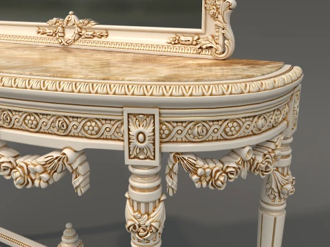 Classic European Style Console Table 23 3D Model