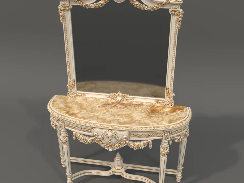 Classic European Style Console Table 23 3D Model