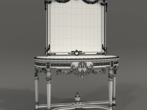 Classic European Style Console Table 23 3D Model