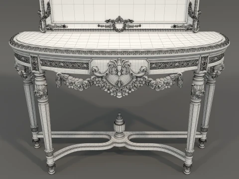 Classic European Style Console Table 23 3D Model