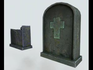 으스스한 묘비 3D 모델