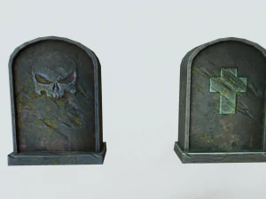 으스스한 묘비 3D 모델