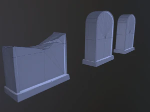 으스스한 묘비 3D 모델